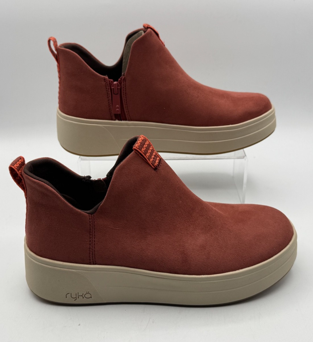 Ryka Women's Vivie Water Repellent Ankle Booties Red Ochre Size 7 1/2W, NIB